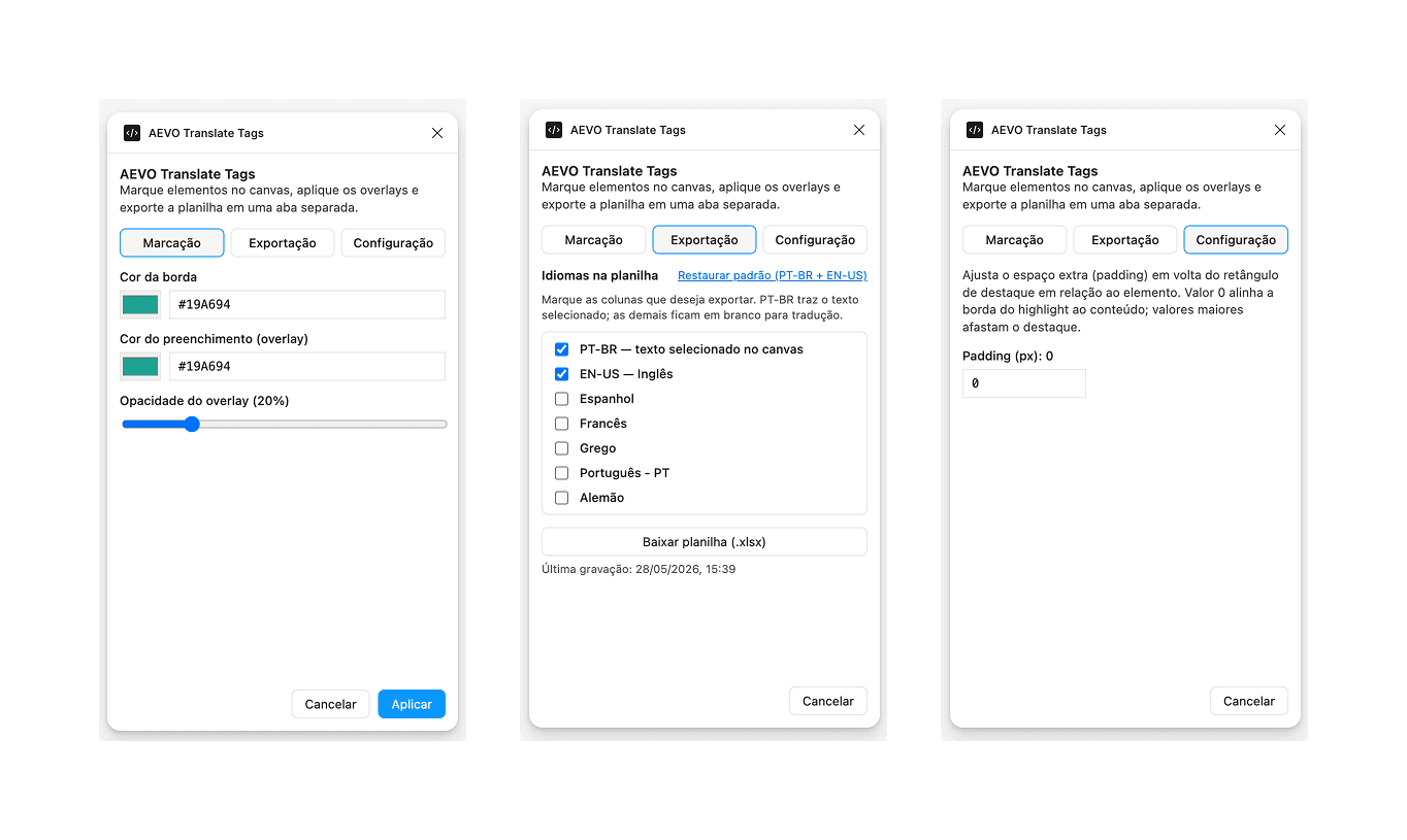 Protótipo do plugin AEVO Translate criado com IA